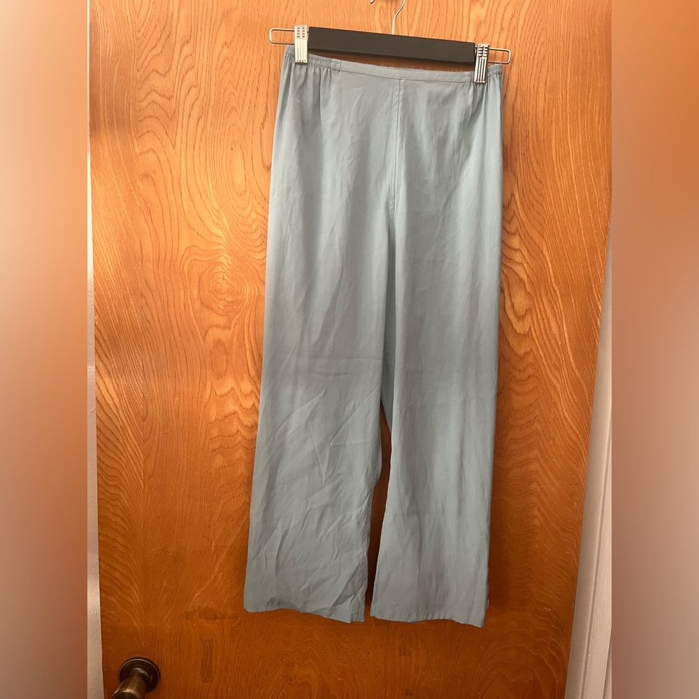 Citron silk cropped lightweight Pull on pants SP